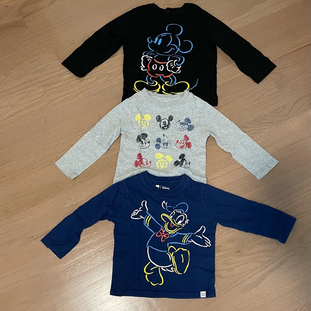 3 long sleeve Disney Gap TShirts